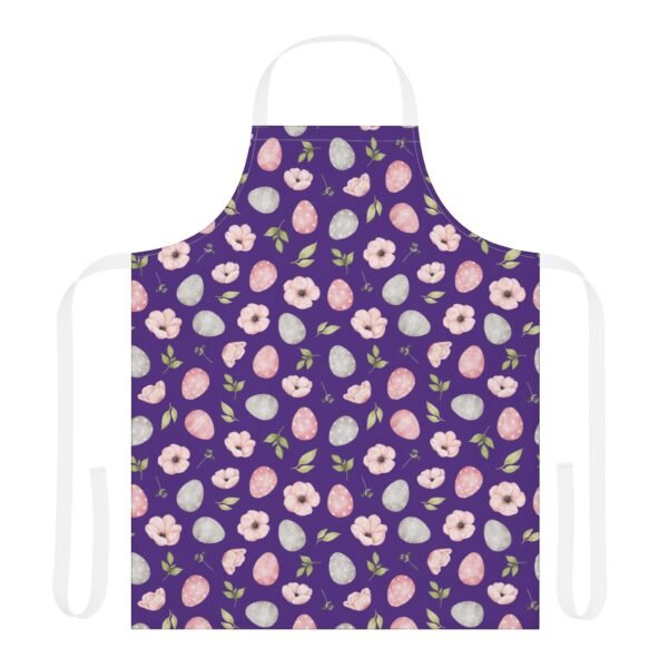 spring flowers and egg pattern apron with 5 different strap colors - Image 2