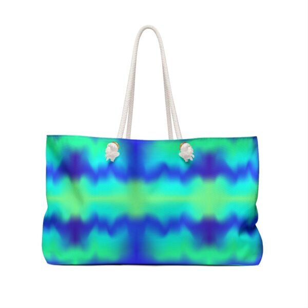 Neon Green and Blue Beach Weekender Bag, Travel Tote, Overnight Bag, Carry On, Gym Duffle, Tropical Vacation, Beach Getaway - Image 2
