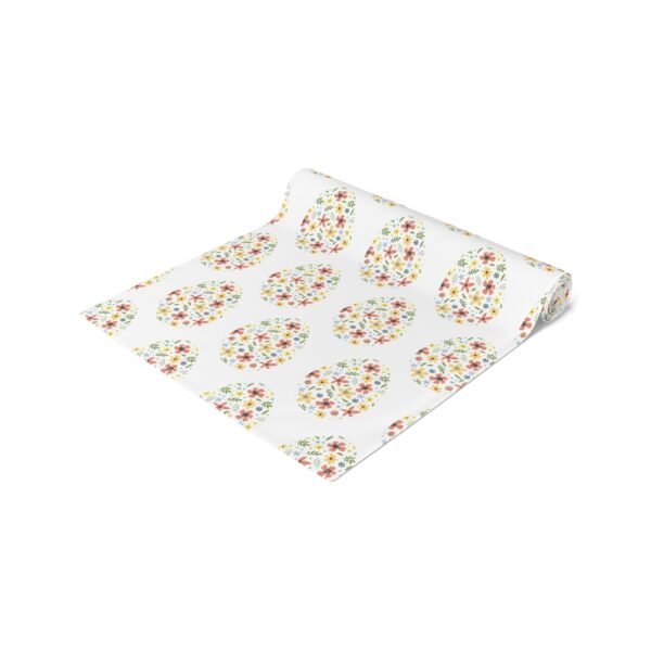Flower Egg Pattern Table Runner, Spring Table Decor, Cotton Dining Room Linens, Easter Kitchen Decoration, Farmhouse Home Textiles - Image 3