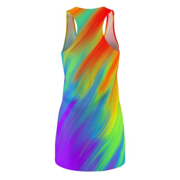 Neon Racerback Dress, Summer Women's Cut & Sew, Beachwear, Vacation Outfit, Bright Colorful Sundress, Festival Clothing - Image 2