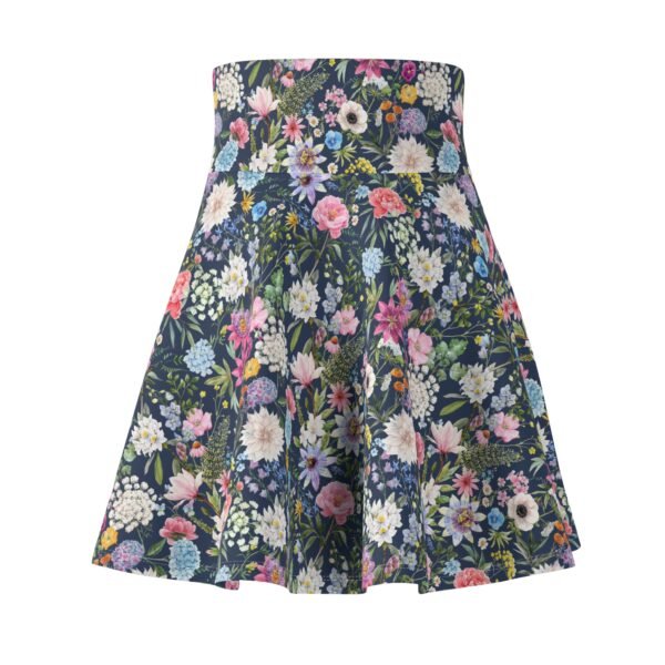 Floral Skater Skirt, Spring Flowers Circle Skirt, Women's Flare Skirt, Botanical A-Line Mini Skirt, Nature Print Midi Skirt - Image 5