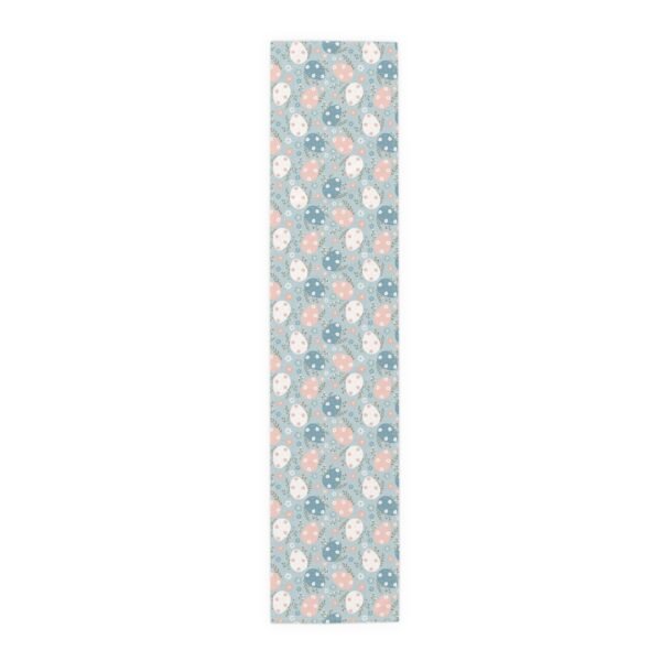 Spring Egg Pattern Table Runner, Easter Home Decor, Cotton Table Linen, Easter Table Decoration, Spring Kitchen Runner - Image 2