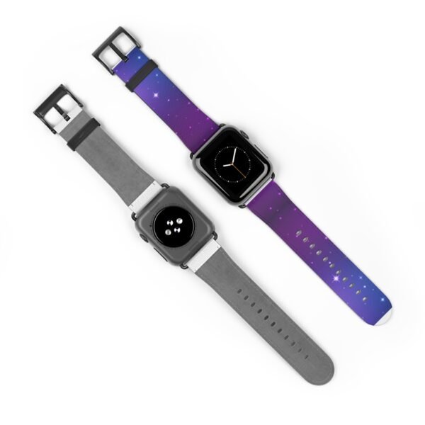 Galaxy Watch Band, Space Theme Apple Watch Strap, Nebula Pattern Wristband, Cosmic Design Replacement Band, Trendy Galaxy Print Accessory,