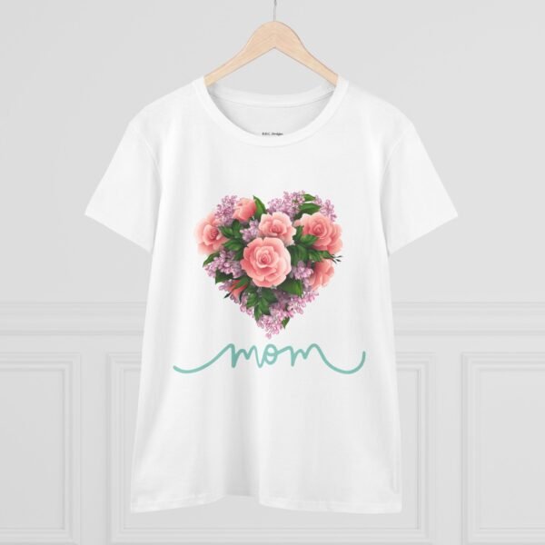Mothers Day Floral Heart Women's Tee, Mom Shirt, Cotton Top, Gift for Her, Flower Graphic T-Shirt - Image 8