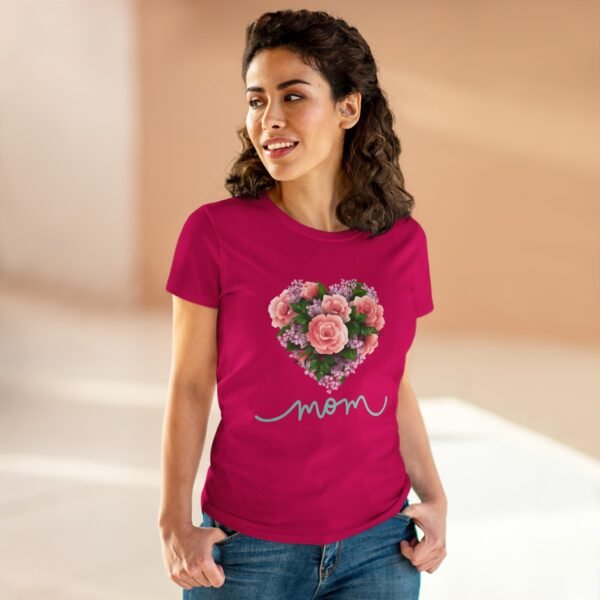 Mothers Day Floral Heart Women's Tee, Mom Shirt, Cotton Top, Gift for Her, Flower Graphic T-Shirt - Image 36