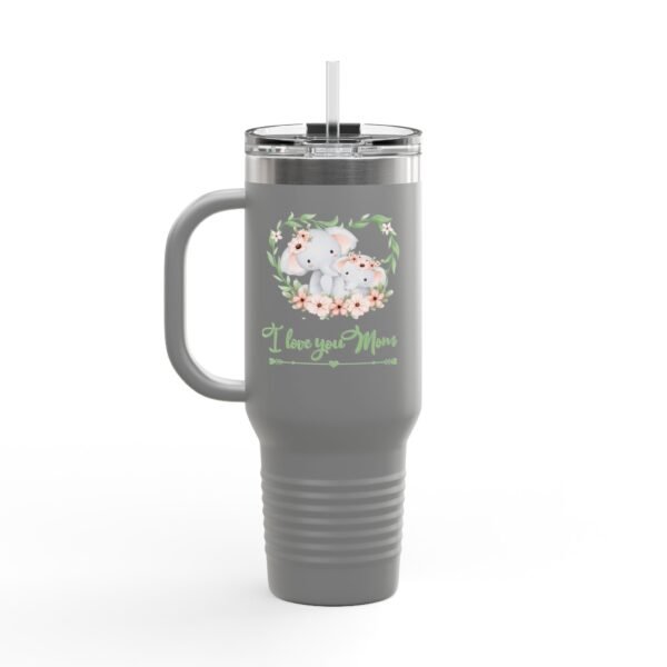 Elephant I Love You Mom 40oz Insulated Travel Mug, Mothers Day Tumbler, Cute Animal Gift, Large Coffee Cup, Stainless Steel Thermos - Image 20