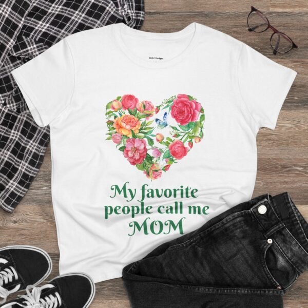 Mothers Day My Favorite People Call Me Mom Tee, Women's Tshirt Gift Idea, Cute Mom Shirt, Mother's Day Gift from Daughter, Mom Life Tee, - Image 2