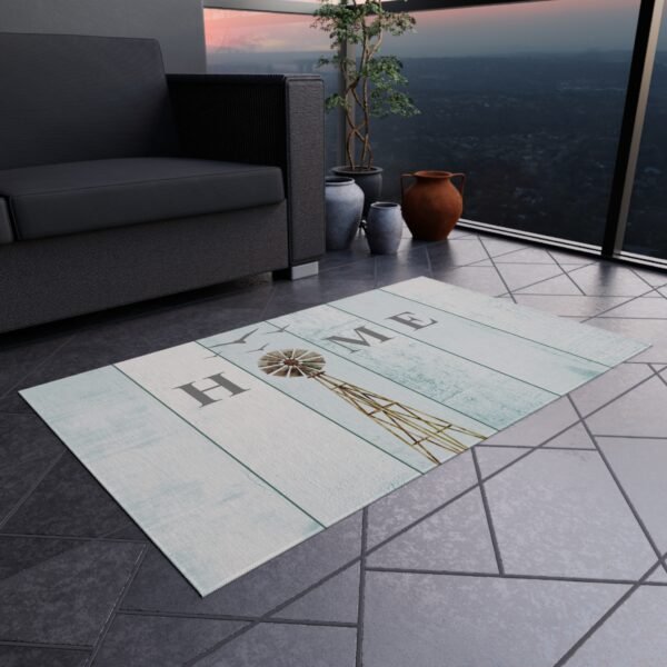 Windmill Farm Outdoor Rug Home Decor, Country Kitchen Mat, Farmhouse Entryway Rug, Rustic Barn Bedroom Carpet, Windmill Design Area Rug - Image 8