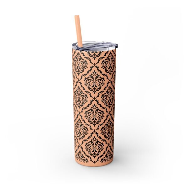 Glitter Skinny Tumbler, 20oz - Fancy Pattern, Beautiful Cup with Straw, Sparkly Drinkware Gift, Personalized Water Bottle, Custom Insulated - Image 12