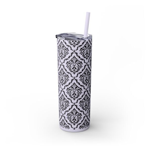 Glitter Skinny Tumbler, 20oz - Fancy Pattern, Beautiful Cup with Straw, Sparkly Drinkware Gift, Personalized Water Bottle, Custom Insulated - Image 34