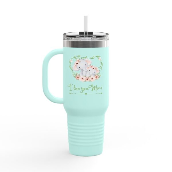 Elephant I Love You Mom 40oz Insulated Travel Mug, Mothers Day Tumbler, Cute Animal Gift, Large Coffee Cup, Stainless Steel Thermos - Image 24
