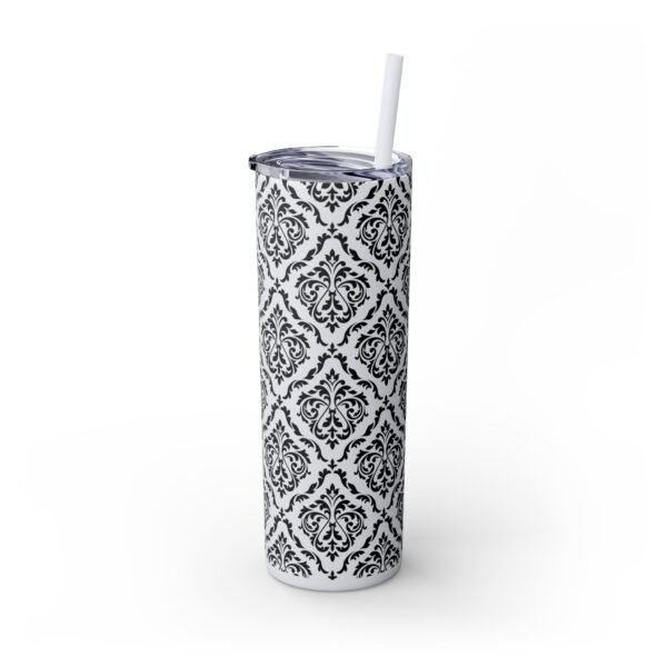 Glitter Skinny Tumbler, 20oz - Fancy Pattern, Beautiful Cup with Straw, Sparkly Drinkware Gift, Personalized Water Bottle, Custom Insulated - Image 26