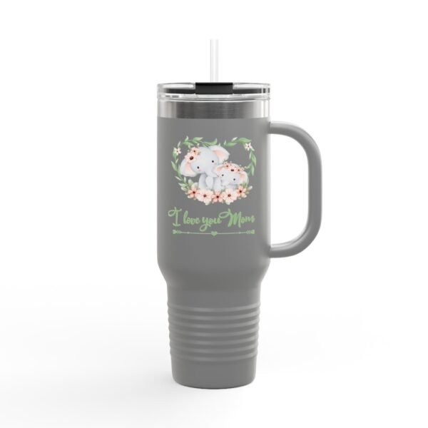 Elephant I Love You Mom 40oz Insulated Travel Mug, Mothers Day Tumbler, Cute Animal Gift, Large Coffee Cup, Stainless Steel Thermos - Image 18
