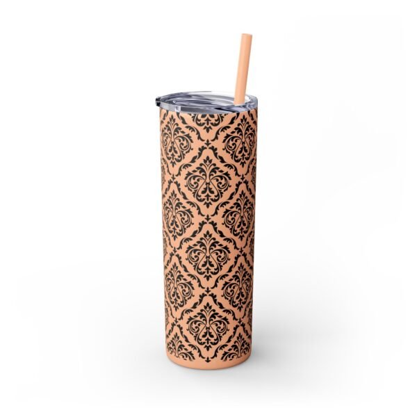 Glitter Skinny Tumbler, 20oz - Fancy Pattern, Beautiful Cup with Straw, Sparkly Drinkware Gift, Personalized Water Bottle, Custom Insulated - Image 10