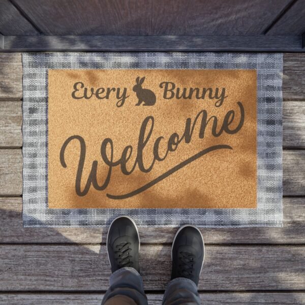 Doormat, Welcome Mat, Bunny Rug, Front Door Rug, Every Bunny Welcome Mat, Housewarming Gift, Entryway Decor, Outdoor Mat, Farmhouse Decor - Image 3