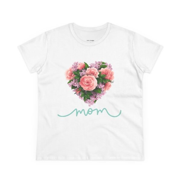 Mothers Day Floral Heart Women's Tee, Mom Shirt, Cotton Top, Gift for Her, Flower Graphic T-Shirt - Image 10