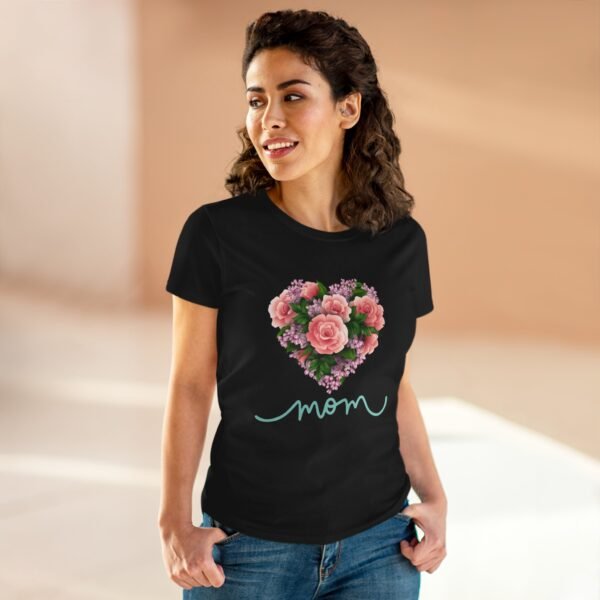 Mothers Day Floral Heart Women's Tee, Mom Shirt, Cotton Top, Gift for Her, Flower Graphic T-Shirt - Image 11