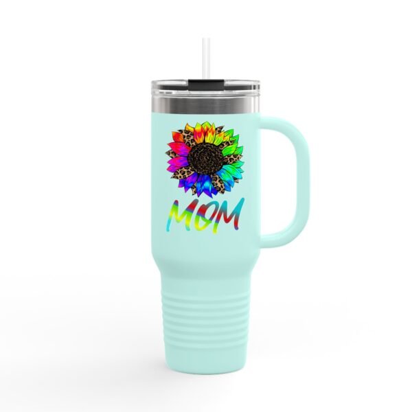 Tumbler, Tie Dye Flower Mother's Day Gift, Bright Colored Insulated Travel Mug, 40oz. Alternative: Floral Mug, Large Cup, Gift for Mom, - Image 14