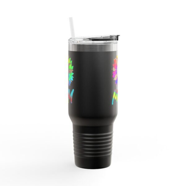 Tumbler, Tie Dye Flower Mother's Day Gift, Bright Colored Insulated Travel Mug, 40oz. Alternative: Floral Mug, Large Cup, Gift for Mom, - Image 5