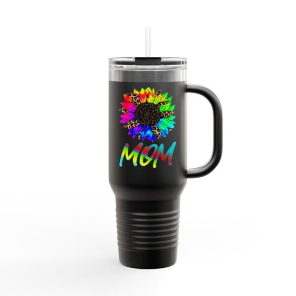 Tumbler, Tie Dye Flower Mother's Day Gift, Bright Colored Insulated Travel Mug, 40oz. Alternative: Floral Mug, Large Cup, Gift for Mom, - Image 6