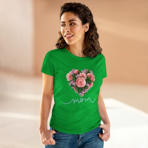 Mothers Day Floral Heart Women's Tee, Mom Shirt, Cotton Top, Gift for Her, Flower Graphic T-Shirt - Image 16