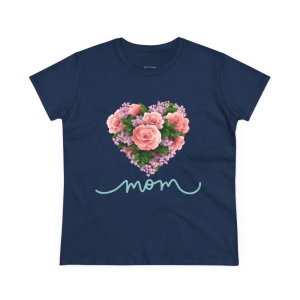 Mothers Day Floral Heart Women's Tee, Mom Shirt, Cotton Top, Gift for Her, Flower Graphic T-Shirt - Image 5