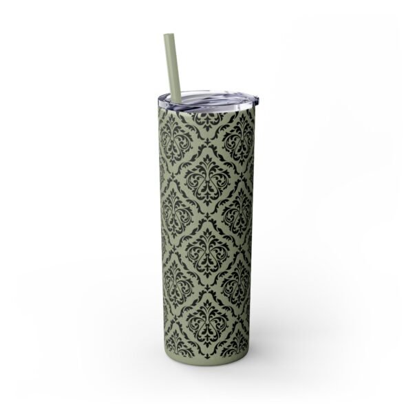 Glitter Skinny Tumbler, 20oz - Fancy Pattern, Beautiful Cup with Straw, Sparkly Drinkware Gift, Personalized Water Bottle, Custom Insulated - Image 16
