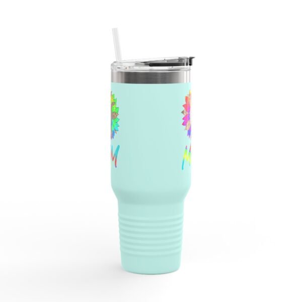 Tumbler, Tie Dye Flower Mother's Day Gift, Bright Colored Insulated Travel Mug, 40oz. Alternative: Floral Mug, Large Cup, Gift for Mom, - Image 13