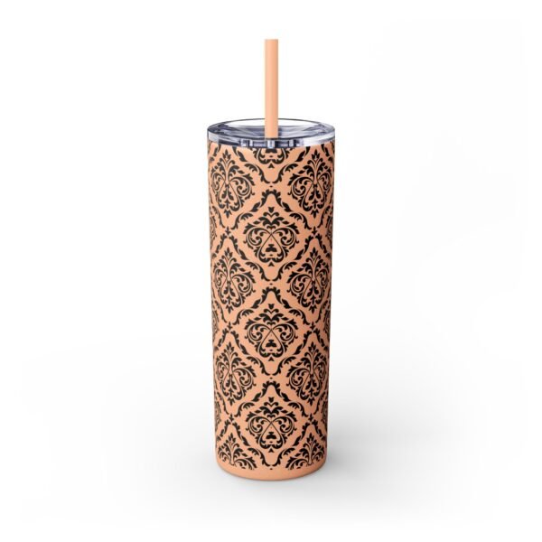 Glitter Skinny Tumbler, 20oz - Fancy Pattern, Beautiful Cup with Straw, Sparkly Drinkware Gift, Personalized Water Bottle, Custom Insulated - Image 11