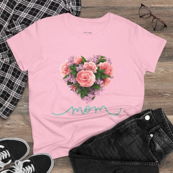 Mothers Day Floral Heart Women's Tee, Mom Shirt, Cotton Top, Gift for Her, Flower Graphic T-Shirt - Image 27