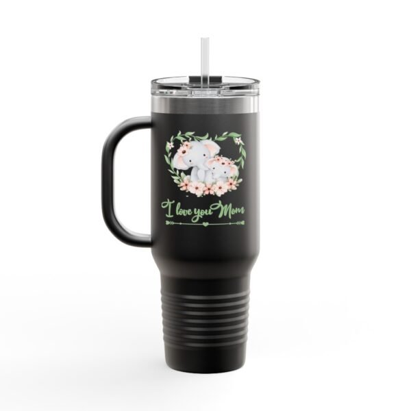Elephant I Love You Mom 40oz Insulated Travel Mug, Mothers Day Tumbler, Cute Animal Gift, Large Coffee Cup, Stainless Steel Thermos - Image 12