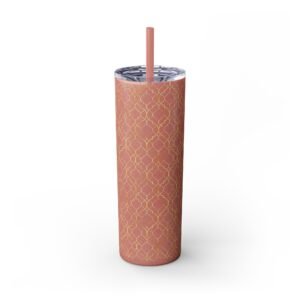 Gold Fancy Pattern 20oz Tumbler, Glitter Options, Stainless Steel Cup for Coffee, Tea, Water - Great Gift Idea for Women, Birthday,