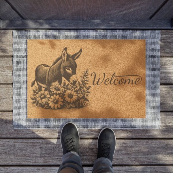 Doormat - Funny Donkey Welcome Front Door Mat, Animal Lover Home Decor, Outdoor Entry Rug, Farmhouse Entrance Mat, Novelty Housewarming Gift - Image 3
