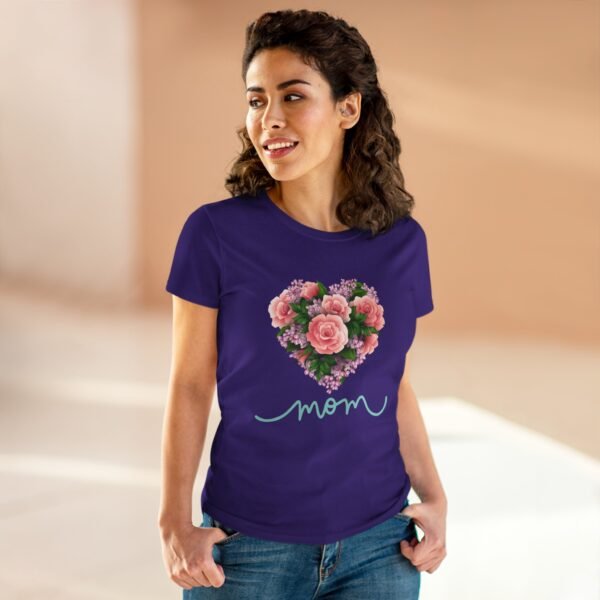 Mothers Day Floral Heart Women's Tee, Mom Shirt, Cotton Top, Gift for Her, Flower Graphic T-Shirt - Image 21