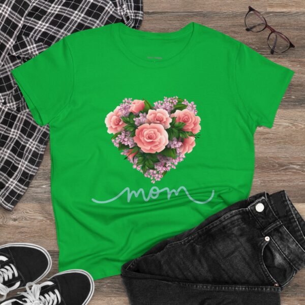 Mothers Day Floral Heart Women's Tee, Mom Shirt, Cotton Top, Gift for Her, Flower Graphic T-Shirt - Image 17