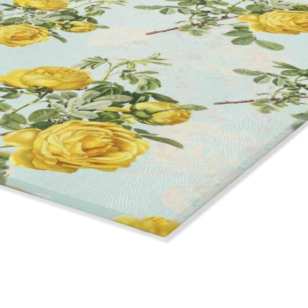 Yellow Rose Glass Cutting Board, Spring Kitchen Decor, Mother's Day Gift, Floral Cutting Board, Kitchen Accessories - Image 3
