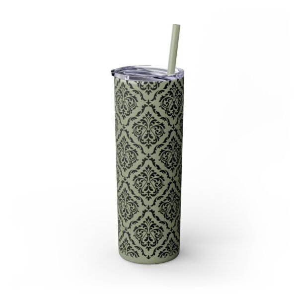 Glitter Skinny Tumbler, 20oz - Fancy Pattern, Beautiful Cup with Straw, Sparkly Drinkware Gift, Personalized Water Bottle, Custom Insulated - Image 14