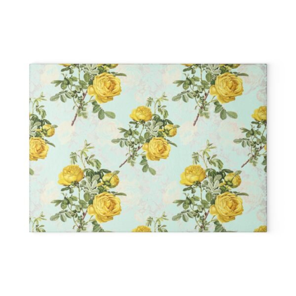 Yellow Rose Glass Cutting Board, Spring Kitchen Decor, Mother's Day Gift, Floral Cutting Board, Kitchen Accessories - Image 4