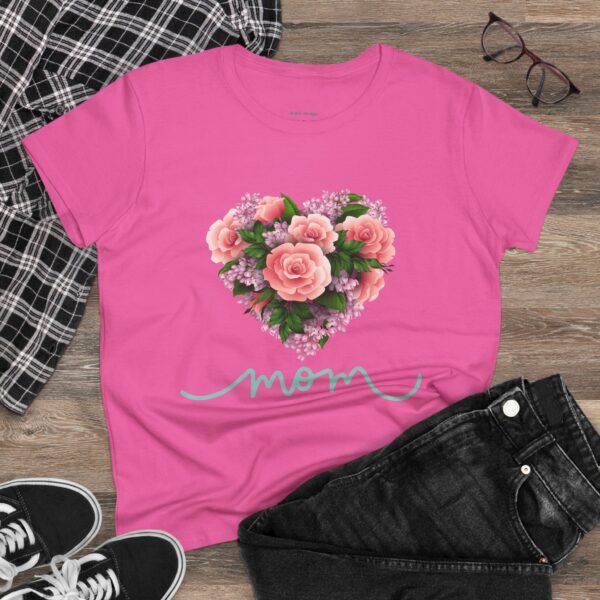Mothers Day Floral Heart Women's Tee, Mom Shirt, Cotton Top, Gift for Her, Flower Graphic T-Shirt - Image 32