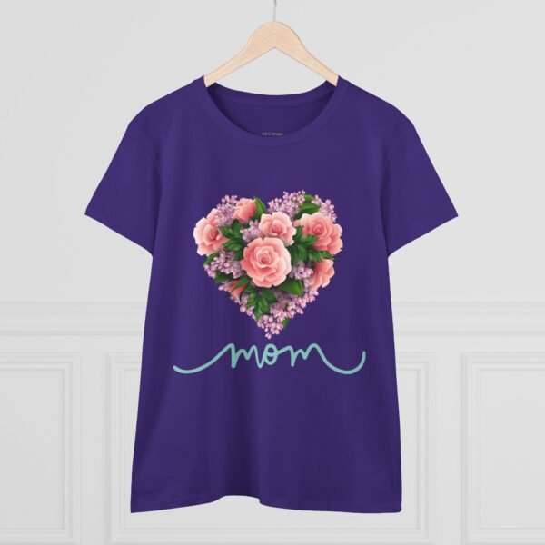Mothers Day Floral Heart Women's Tee, Mom Shirt, Cotton Top, Gift for Her, Flower Graphic T-Shirt - Image 23