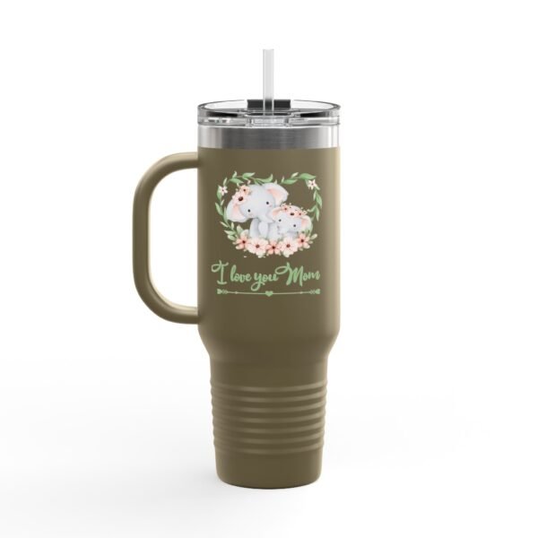 Elephant I Love You Mom 40oz Insulated Travel Mug, Mothers Day Tumbler, Cute Animal Gift, Large Coffee Cup, Stainless Steel Thermos - Image 16