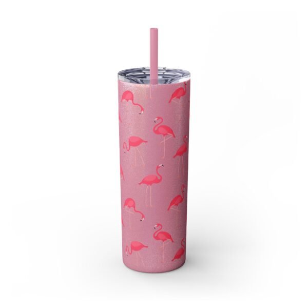 Flamingo Glitter Tumbler, 20oz - Perfect for Beach Trips, Skinny Cup with Straw, Summer Travel Mug, Tropical Drink Container, Custom - Image 25