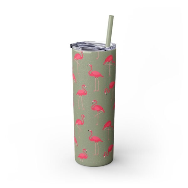 Flamingo Glitter Tumbler, 20oz - Perfect for Beach Trips, Skinny Cup with Straw, Summer Travel Mug, Tropical Drink Container, Custom - Image 18