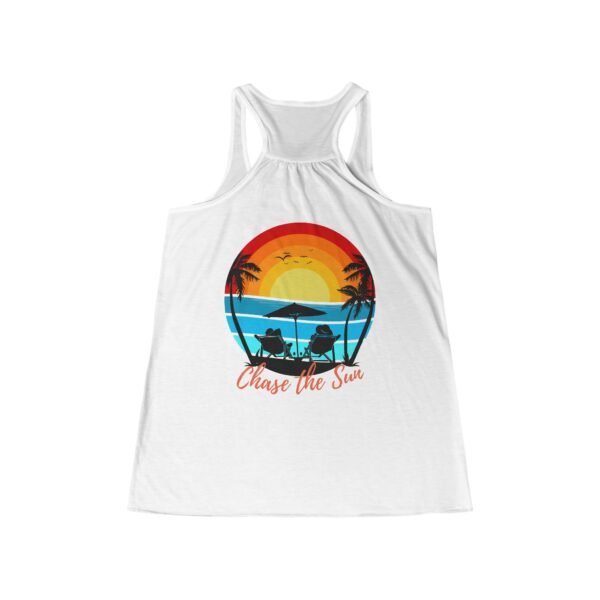 Ocean-holic Chase the Sun Women's Tank, Summer Beach Top, Flowy Racerback Shirt, Vacation Gift, Ocean Lover Apparel - Image 11