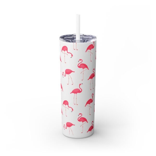 Flamingo Glitter Tumbler, 20oz - Perfect for Beach Trips, Skinny Cup with Straw, Summer Travel Mug, Tropical Drink Container, Custom - Image 5