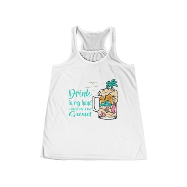 Beach Summer Flowy Tank Top, Women's Vacation Drinking Shirt, Sand Toes Racerback, Ocean Vibes Sleeveless Tee, Tropical Sunset Cami, Seaside - Image 5