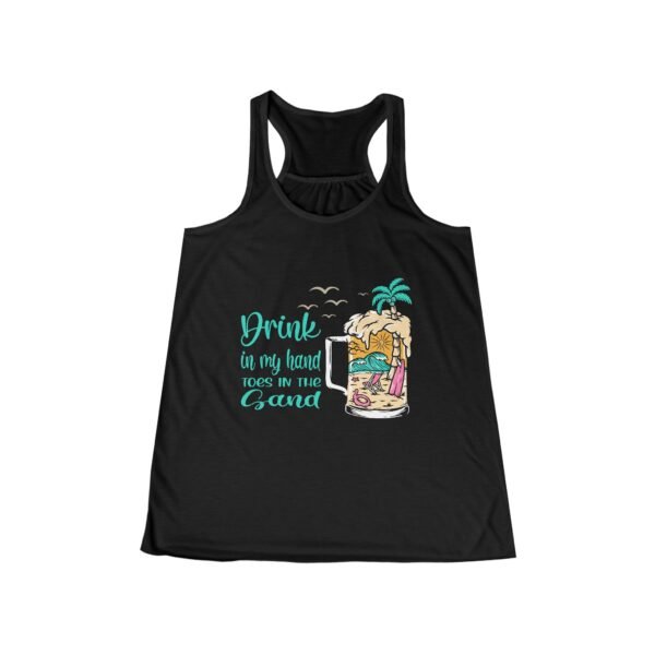 Beach Summer Flowy Tank Top, Women's Vacation Drinking Shirt, Sand Toes Racerback, Ocean Vibes Sleeveless Tee, Tropical Sunset Cami, Seaside - Image 7