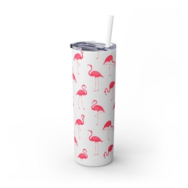 Flamingo Glitter Tumbler, 20oz - Perfect for Beach Trips, Skinny Cup with Straw, Summer Travel Mug, Tropical Drink Container, Custom - Image 6