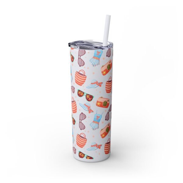 Beach Pattern Skinny Tumbler, 20oz - Tropical Drink Cup, Vacation Tumbler, Summer Vibes Gift, Ocean Theme Tumbler, Coastal Beverage Holder - Image 22