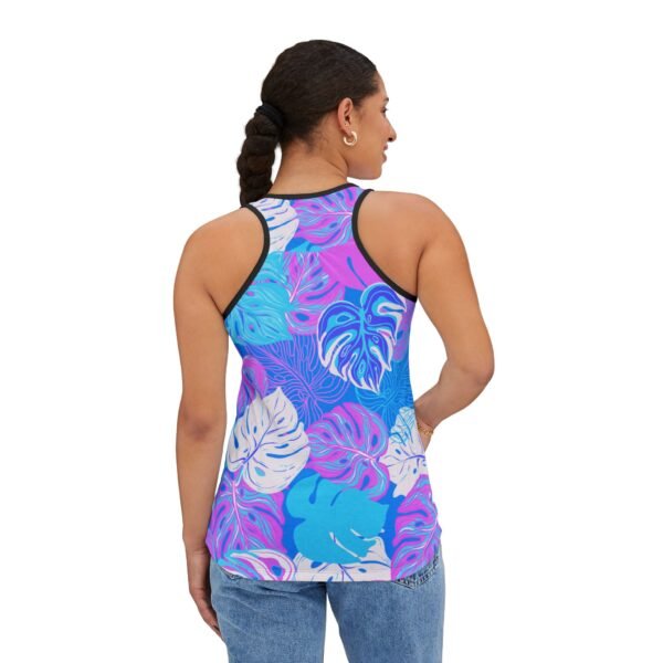 Hawaiian Floral Tank Top, Women's Sleeveless Shirt, Summer Racerback, White or Black Seams, Hawaiian Print Camisole, Floral Sleeveless - Image 13